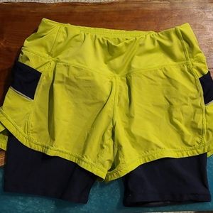 Athleta lime green bike shorts